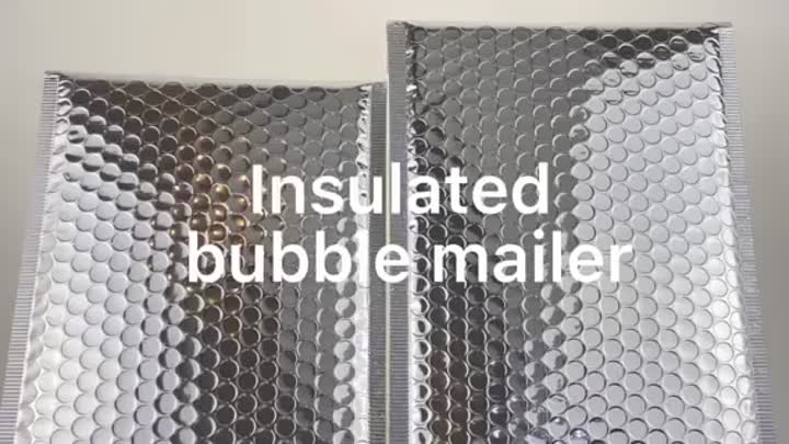 Food Grade Insulated Bubble Mailer for Food Delivery Packaging Overnight Shipping With Strong Adhesive Flap