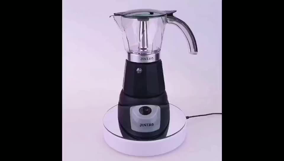 Color 6 cups PC& aluminium Electric moka coffee maker1