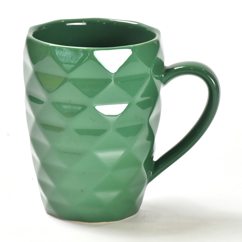 Direct sales can be customized packaging diamond ceramic 16oz capacity pottery mugs diamond cup