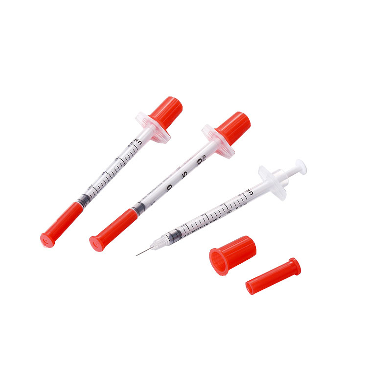 CE ISO zugelassen 100u 40u 0,3 ml 0,5 ml 1 ml Insuline -Spritze mit Nadel1