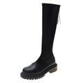 Women's Black Lace-up Knee-high Boots - Leather Winter Fashion Boots for Women1