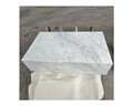 Bianco White Marble Small Cube Plinth Coffee Table1