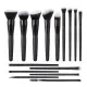 18pcs Luxury Bling Light Black Makeup Brushes Set