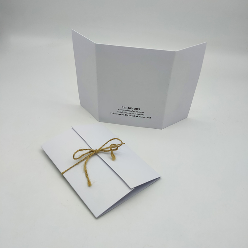 Custom texture white paper gift card