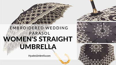 Embroidered Wedding Parasol Women's Straight Umbrella