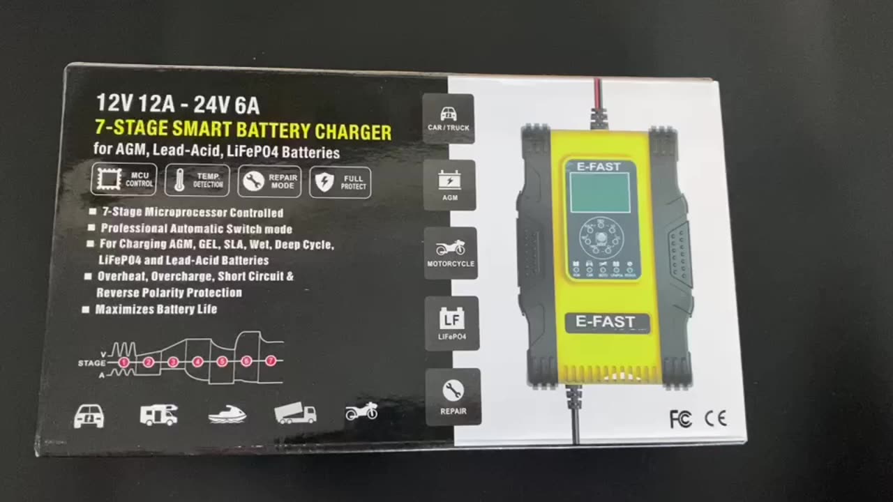 12V 24V Car 7-Stage Smart Battery Charger Automatic Maintainer Automotive Intelligent Trickle Charging for Batteries Motorcycle1