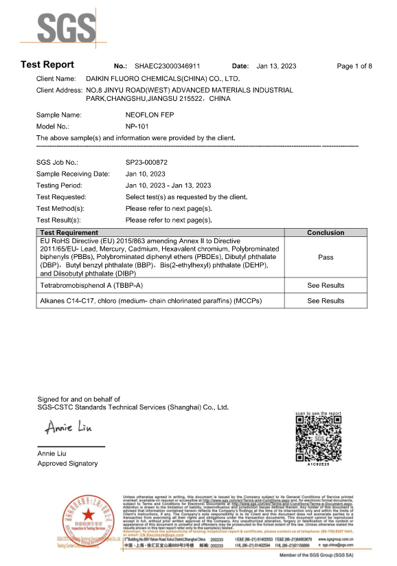 Raw Material Test Report 