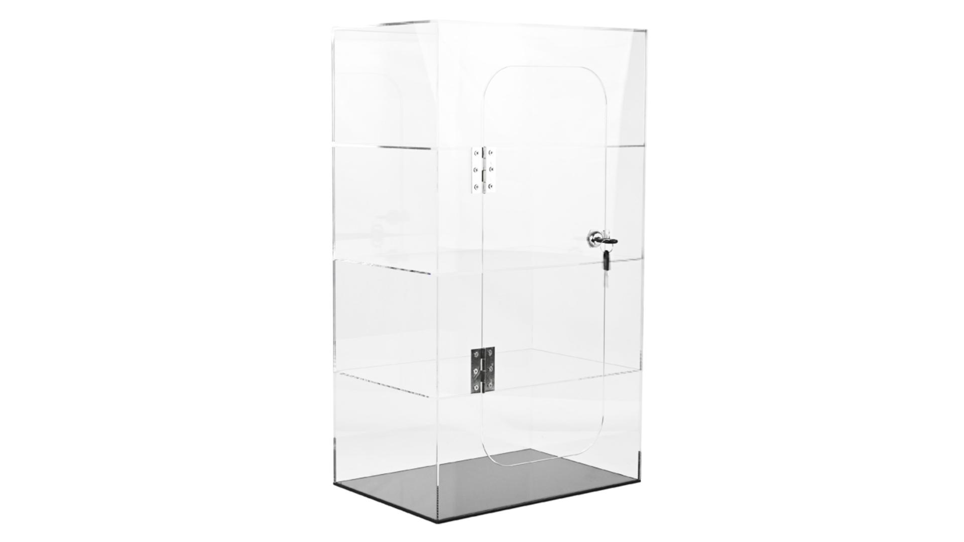 Transparent acrylic display cabinet with lock and key