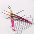 2024 Pink Double Headed Multi-functional Manicure Nail Tweezers with Silicone Pressing Heads and Rhinestone Pick-Up Tool1