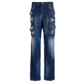 OEM Mens Jeans Grouers Loose Straight Men Cargo Jeans Side Pocket Denim Cargo Jeans For Men1