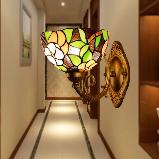 Luminária de parede externa de folha colorida elegante para jardins1