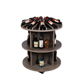 Modern Art Wooden and Metal Round Shape Wine Rack - Factory Direct1