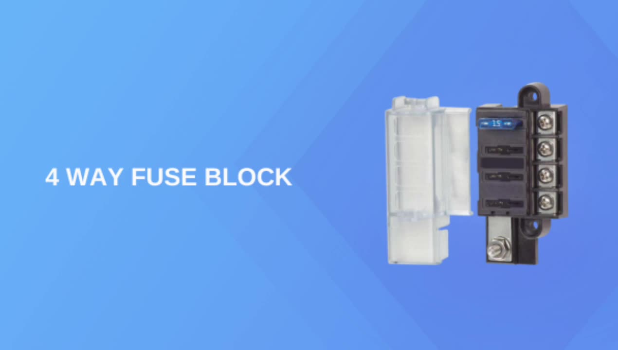 ST Blade Compact Fuse Blocks 4 Circuits fornisce protezione del circuito di montaggio superficiale per fusibili ATO/ATC in un footprint compatto1