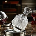 European Crystal Luxury Wine Decanter Set with Rotary Top Tumblers - Factory Direct1