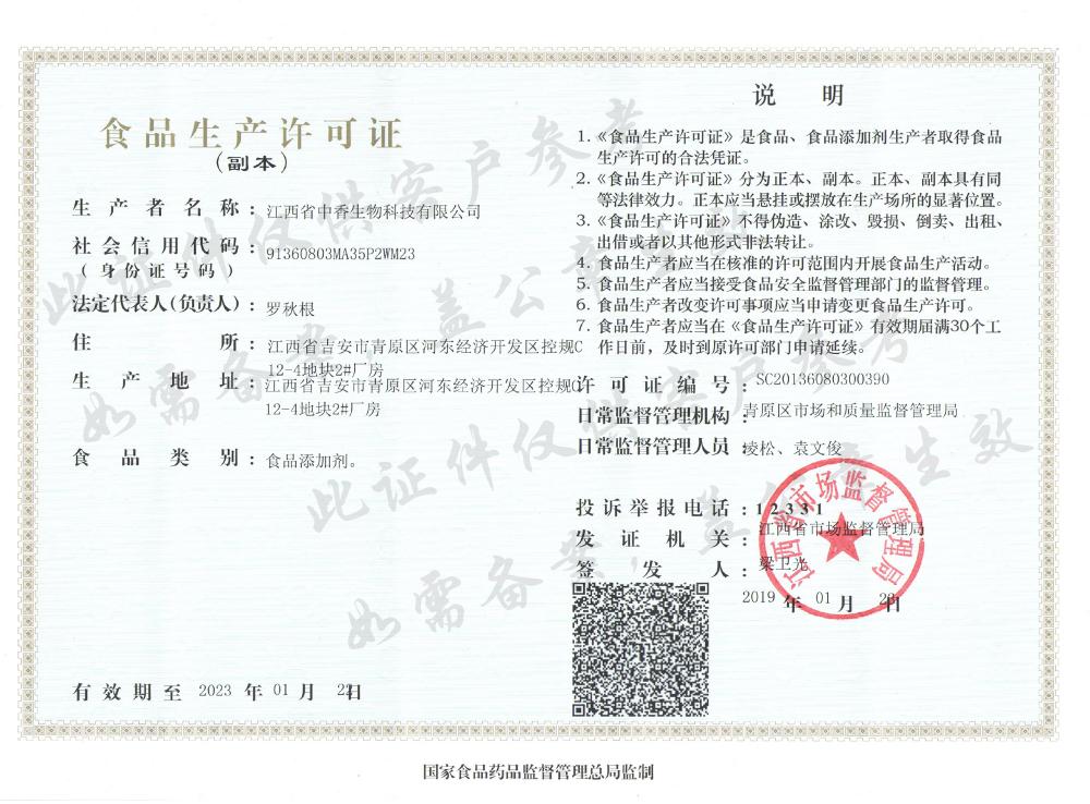 SC certificate