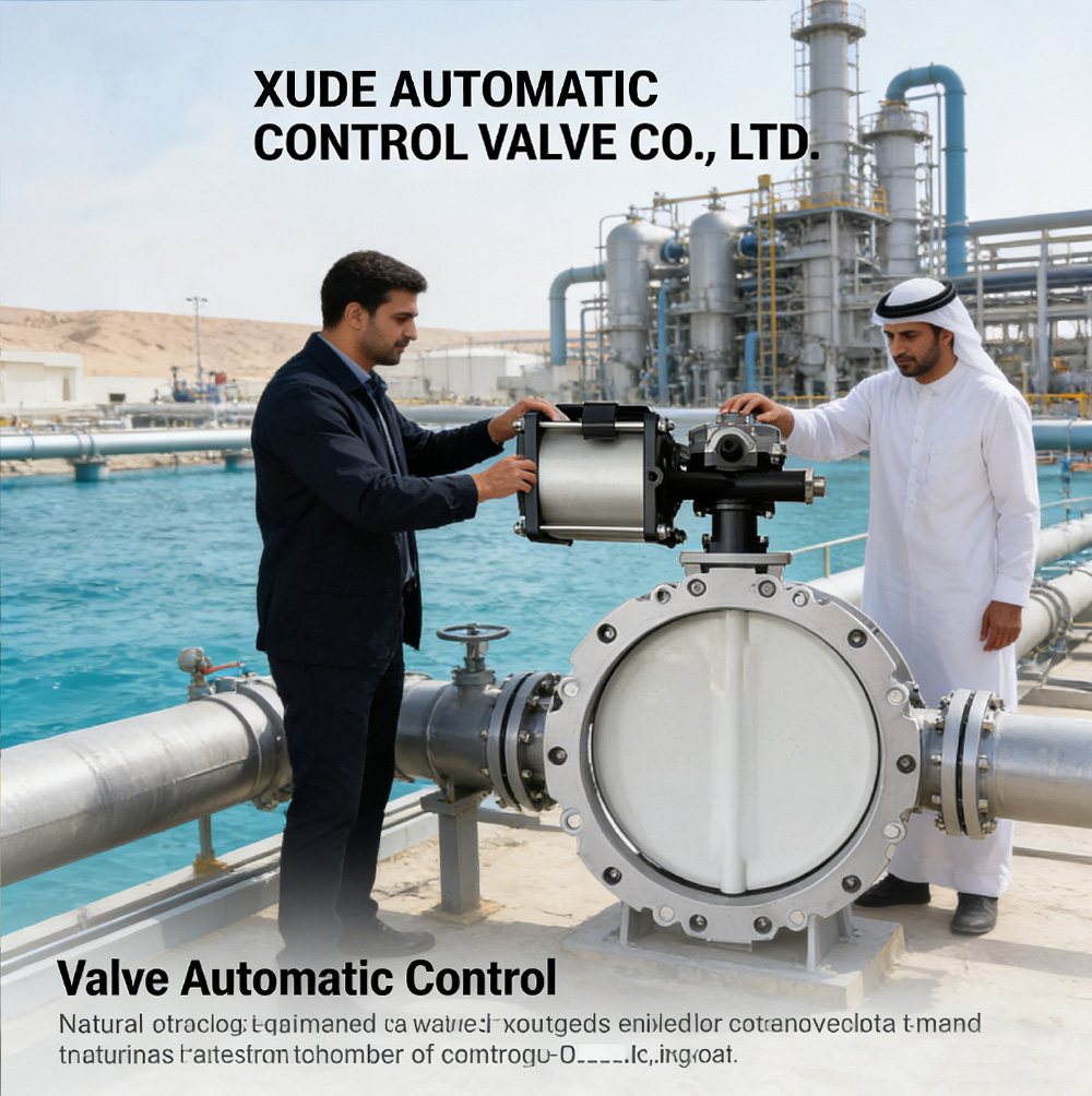 공압 작동 대구경 버터플라이 밸브