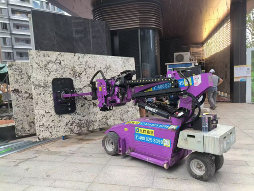 Efficiënte installatie van marmeren vloeren met een mobiel vacuümheffer van 800 kg