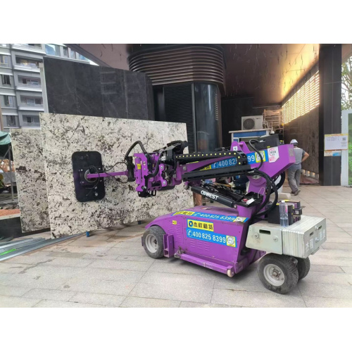 Efficiënte installatie van marmeren vloeren met een mobiel vacuümheffer van 800 kg
