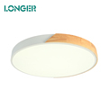 Modern Round Wooden LED Ceiling Light - Surface Mounted 24W/36W/48W PVC Iron 60cm Contemporary1