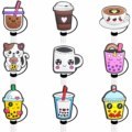 Wholesale Silicone Straw Set with Dust Proof Tops for Milk Tea and Wine Bar Accessories1