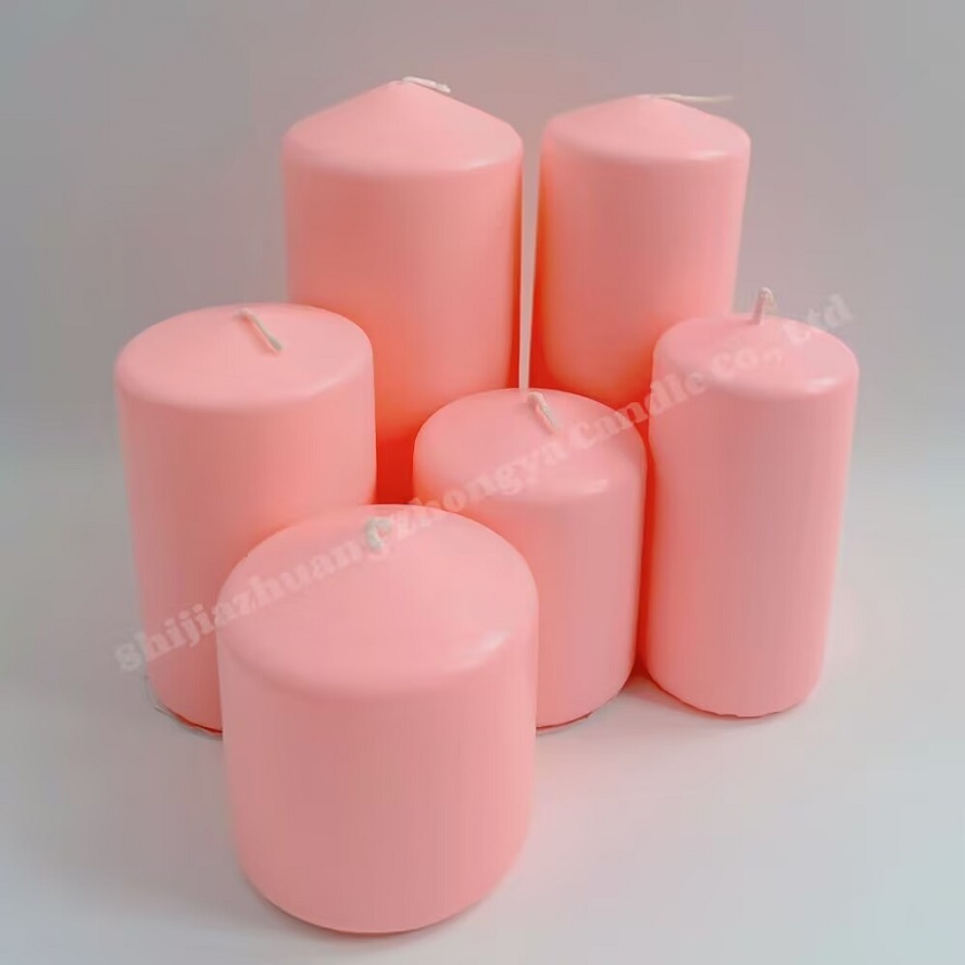 pink pillar candle