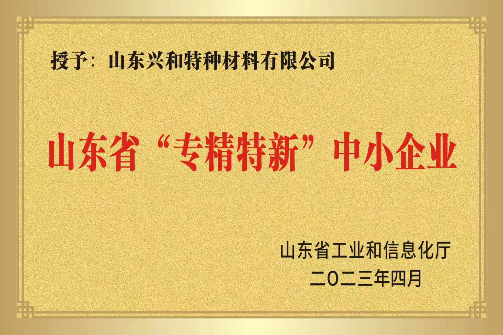 山东省专精特新中小企业