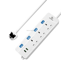 Gelistar New British Type 3 Outlets with 2 USB Ports Extension Socket 2M Cable1