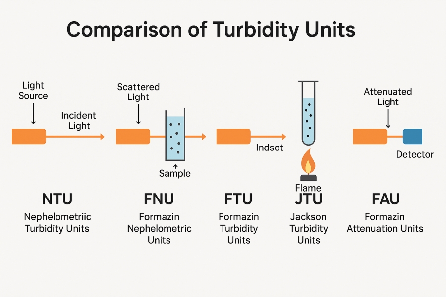 Understanding Turbidity Units: NTU, FNU, FTU, JTU, and FAU Explained