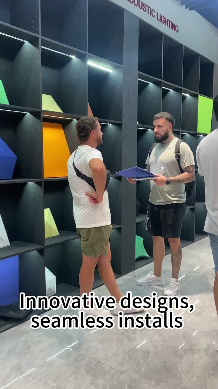 Os painéis acústicos de poliéster TianGe oferecem absorção sonora excepcional com um design moderno e ecológico