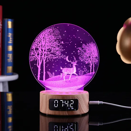 Luz de color LED colorido con altavoz Bluetooth y despertador1