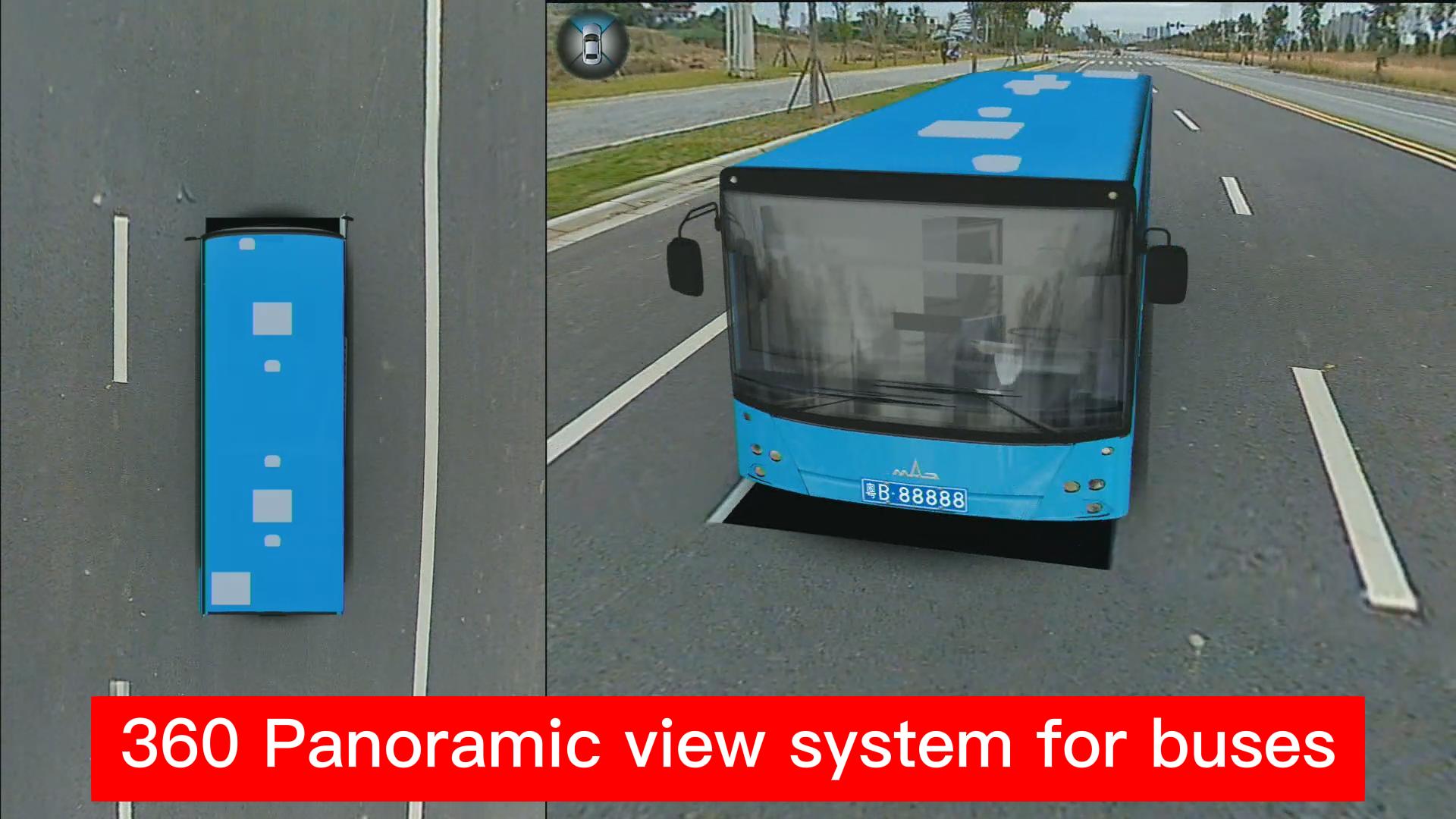 360 Panoramic view system for buses