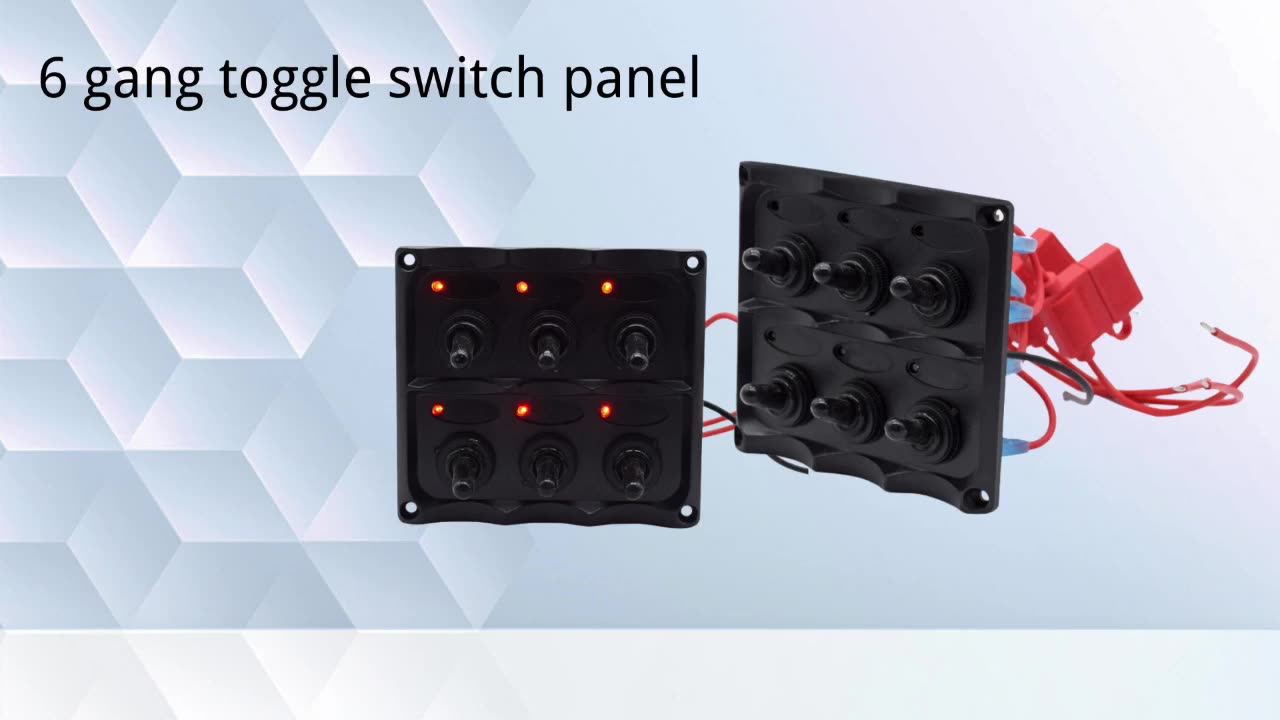 12V 6 Painel de interruptor de LED à prova de splash de 6V com fusíveis barcos de caravana marine1