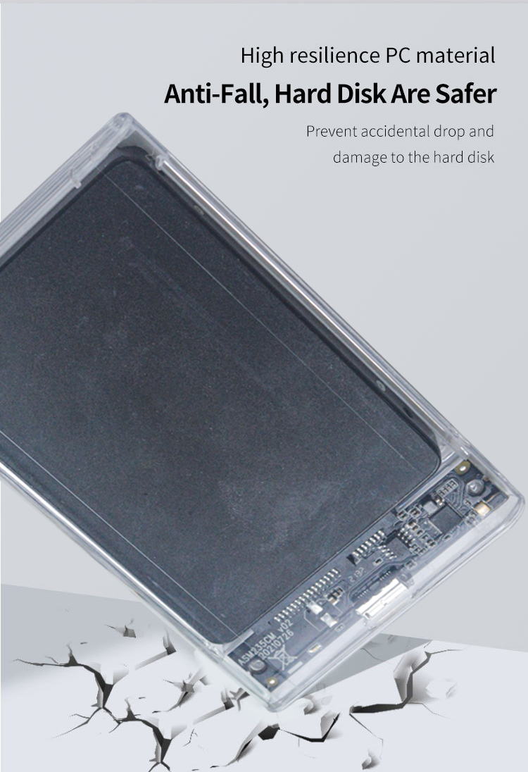 4TB Transparent Mobile External HDD Case