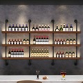 Custom Iron Work Wholesale European Style Wall Mounted Bar Supermarkt Display Aufbewahrungsschrank Weinregal1