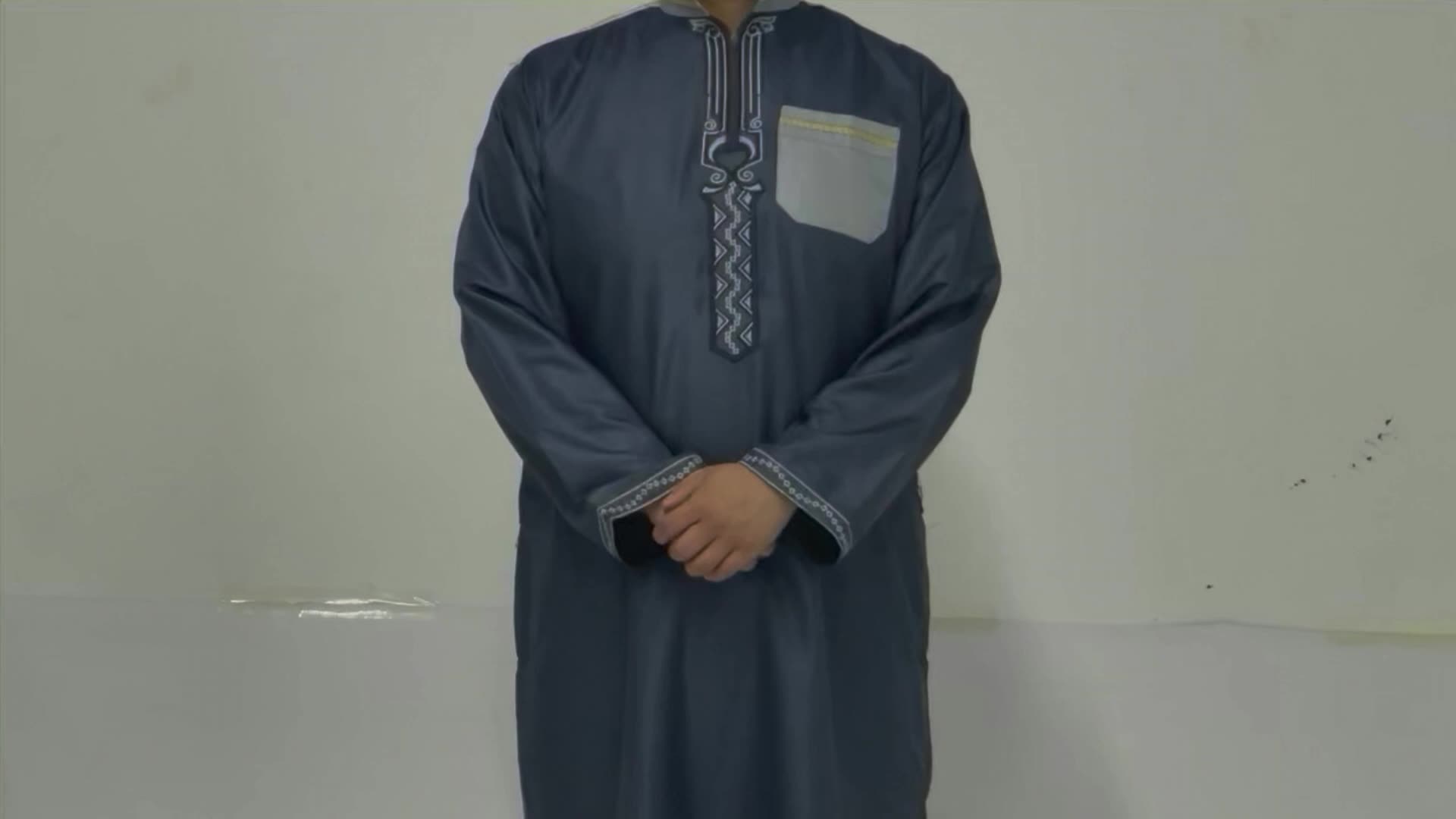 Mannen Abaya Islamitische kleding Tweedelen Zet moslimjurk voor mannen met korte mouwen Kurta moslimman thobe qmais1