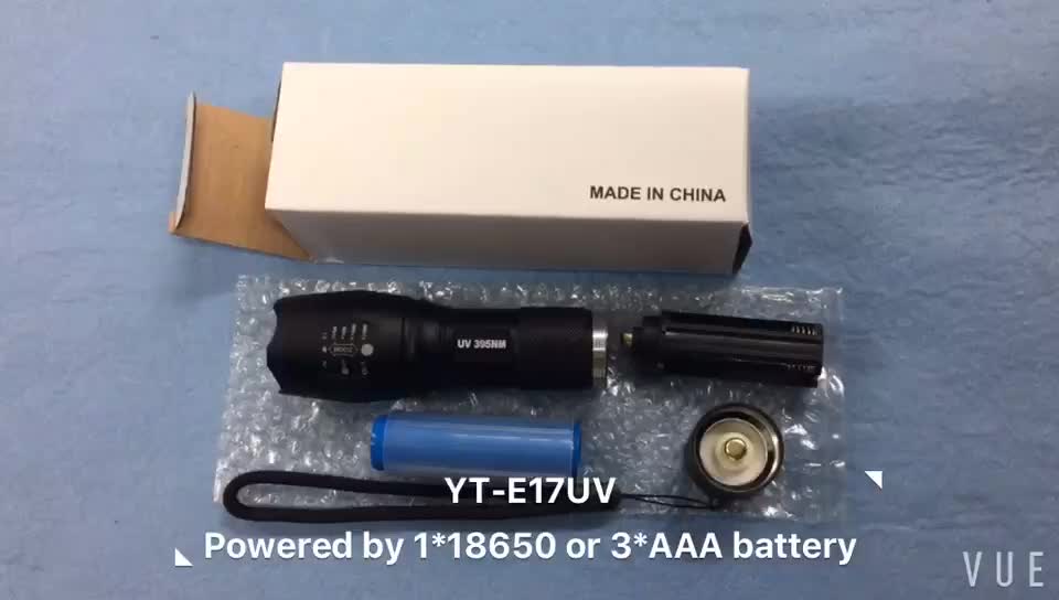 Top Selling UV 365nM 395nM 5W Power LED Aluminum Zoom UV flashlight lamp Black light Torch1