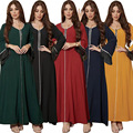 AB329 Abaya Dubai 2023 عمده فروشی متوسط ​​2023 جدیدترین بژ اسلامی مشکی Abaya Dubai One Piece1
