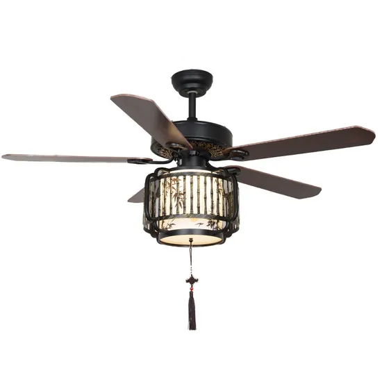 Lâmpada de ventilador de teto chinês vintage para salas de vida e jantar1