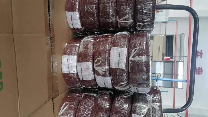 alambre de trenza de goma de silicona 0.5 mm² marrón