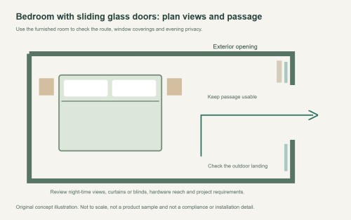 Bedroom with Sliding Glass Doors: Plan Privacy and Access