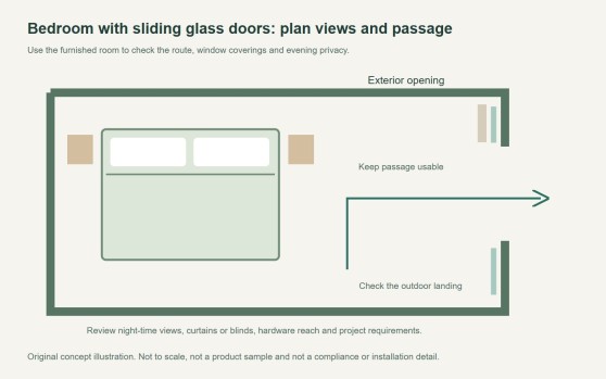 Bedroom with Sliding Glass Doors: Plan Privacy and Access