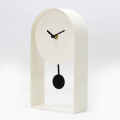 Arched Beige Metal Pendulum Clock - Non-Ticking Desk Decor for Home/Office Gifts1
