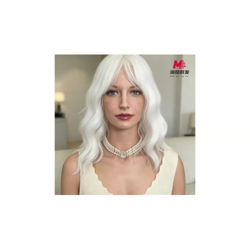 ホワイトカーリーコスプレウィッグロング