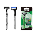 Three-Blades Metal & Rubber Handle Shaving Razor: Your Ultimate Grooming Solution1