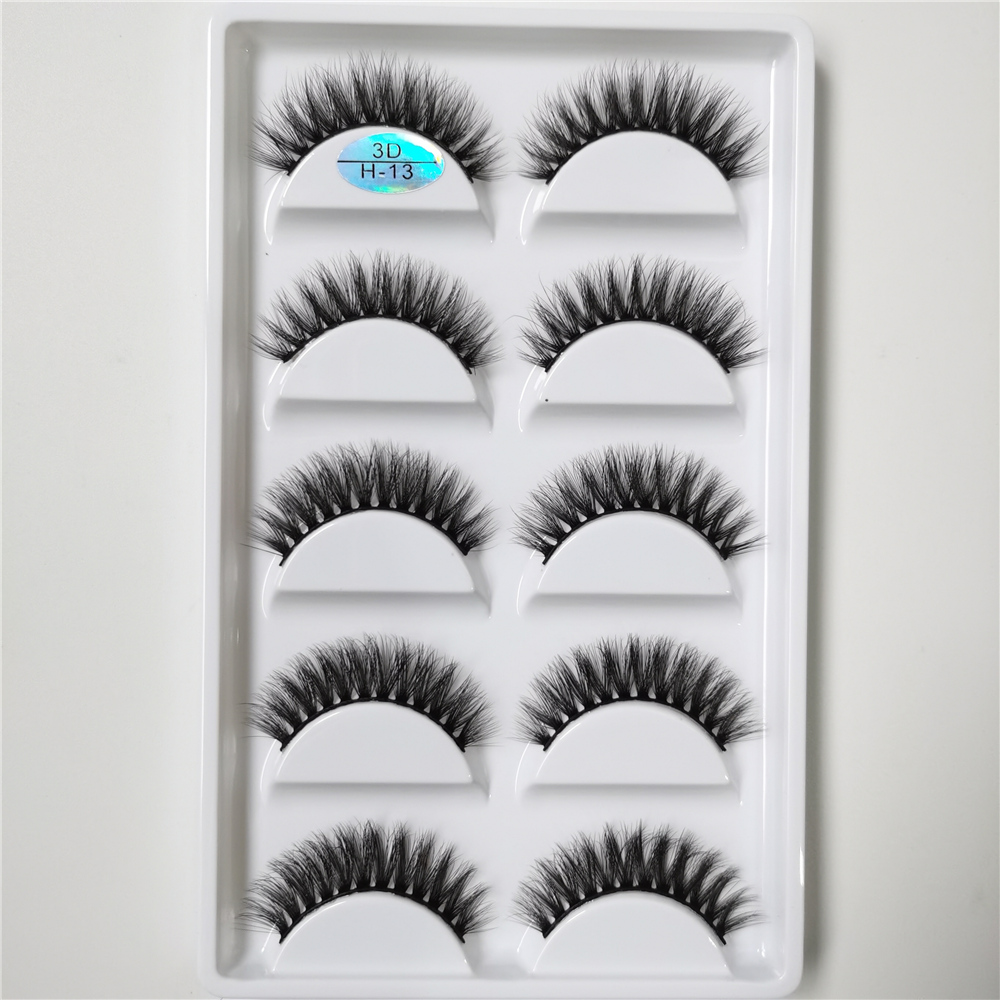 reuseable natural 5 pairs fake eyelashes