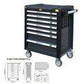 Srunv Tool Cabinet Trolley with 7 Drawers - 352 PCS Auto Repair Multi-Function Tool Box Set1