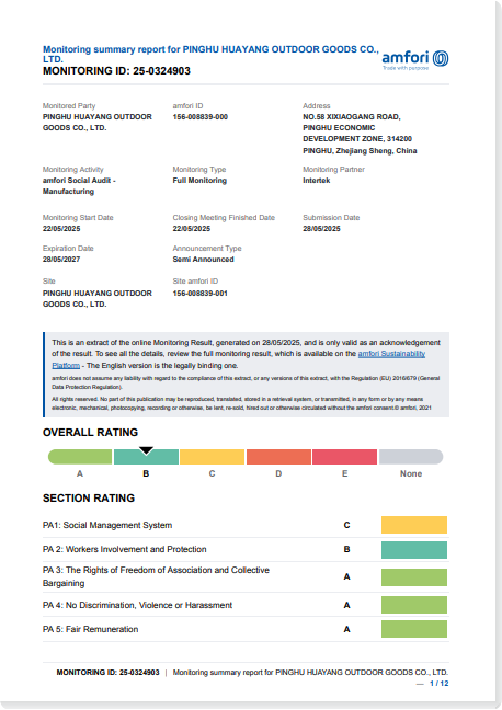 Audit Report: BSCI Grade B