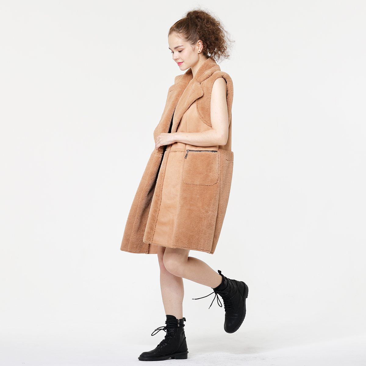 Faux Fur Collar Release Lapel Style Fur Coat Faux Fur Collar Release Lapel Style Fur Coat