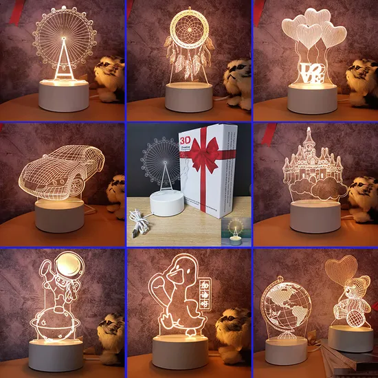 Lámpara 3D de Light Small Night Light Al BankyS USB.