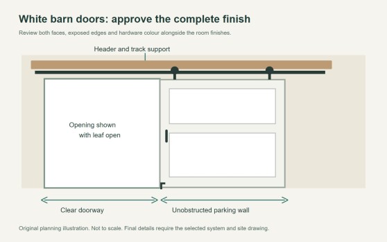 White Barn Doors: Approve Colour, Sheen and Finished Edges